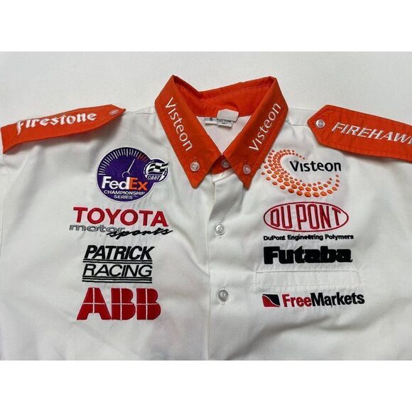 VINTAGE Simpson Racing Mechanic Button Up Shirt Men Small Short Sleeve USA - Picture 2 of 9